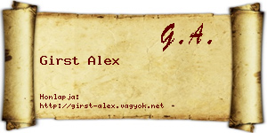 Girst Alex névjegykártya